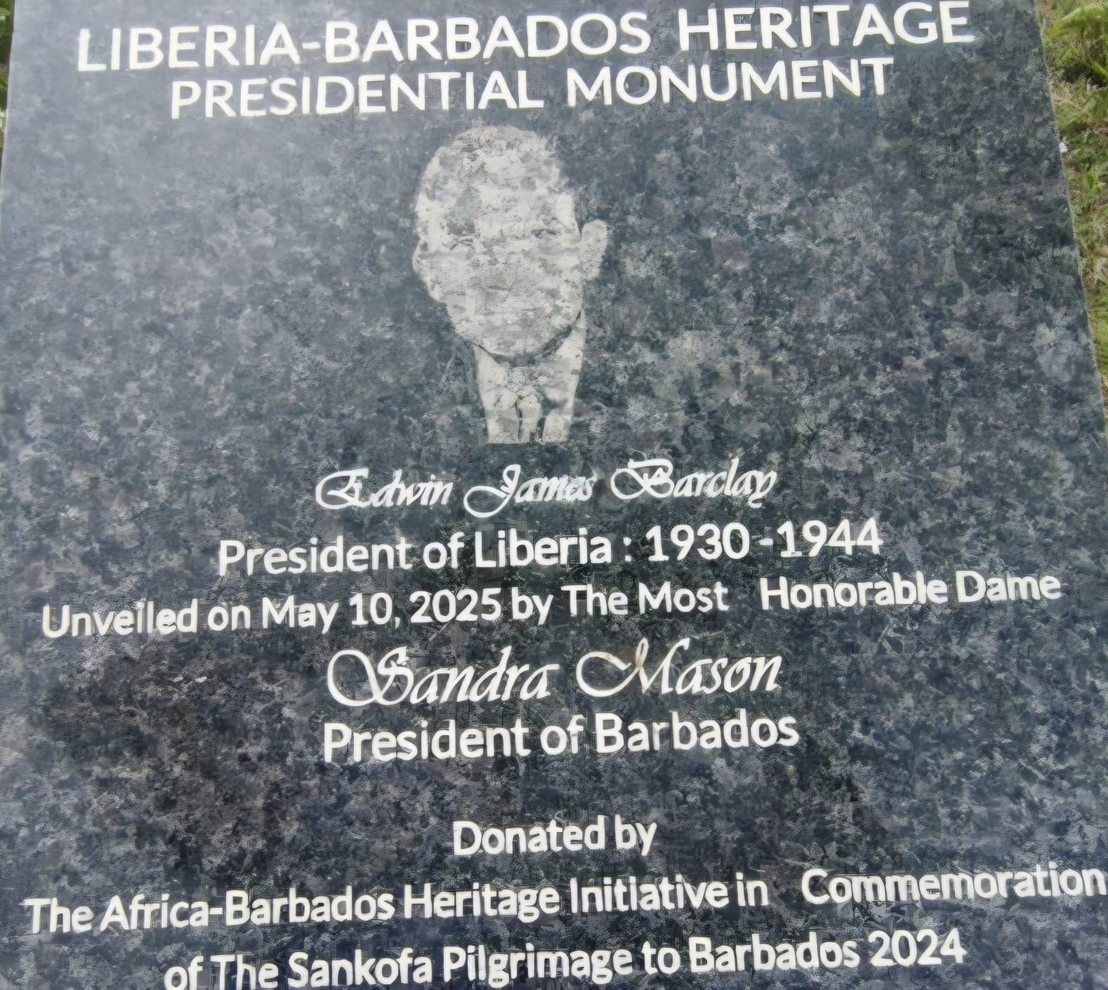 Edwin James Barclay monument plaque, Crozierville